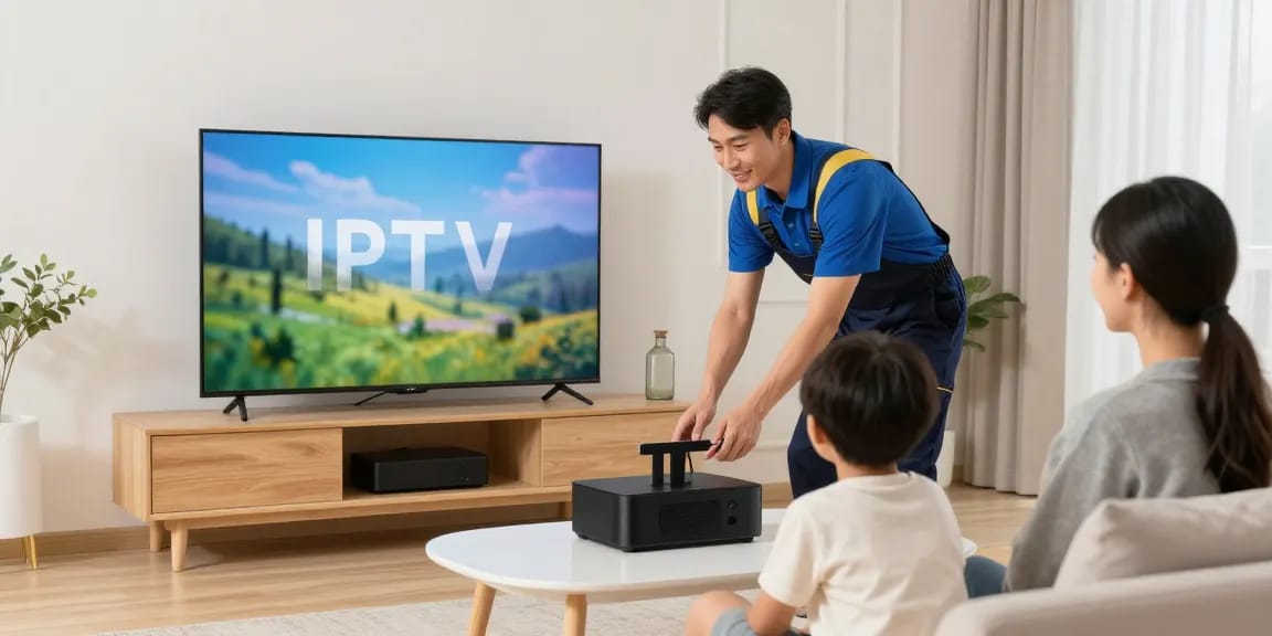 "Expert IPTV UK setup in a local home, ensuring a trustworthy and professional streaming experience."