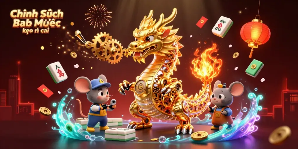 Engage with Chính Sách Bảo Mật kèo nhà cái through an intricate illustrative scene of a golden dragon and vibrant gaming elements.